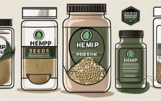 Hemp seeds transforming into a protein powder