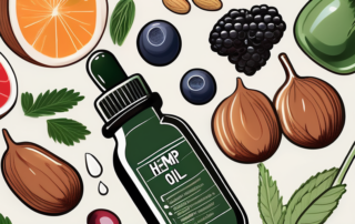 A bottle of hemp oil with a dropper