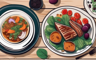 A variety of colorful vegan dishes