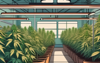 Healthy autoflowering cannabis plants thriving in an indoor garden setup