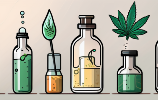 A dropper bottle with thc oil