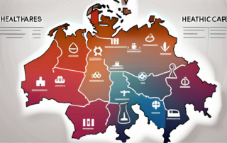 A map of germany highlighting the healthcare facilities