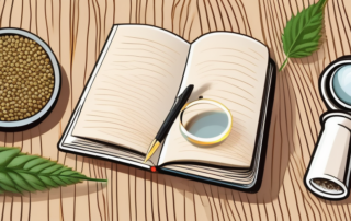 A variety of high-quality hemp seeds scattered on a wooden table