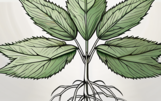 A step-by-step process of drawing a hemp plant