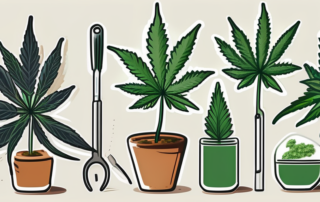 Various types of cannabis leaves