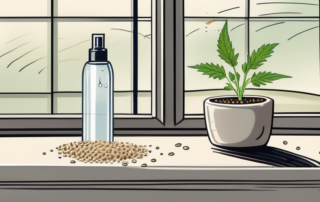 A few hemp seeds beginning to sprout