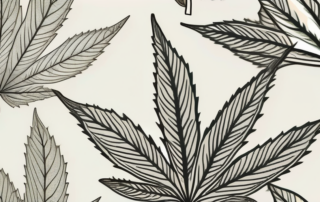 A detailed and realistic hemp leaf