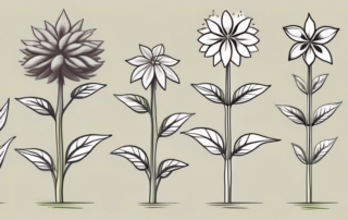A hemp flower in various stages of development