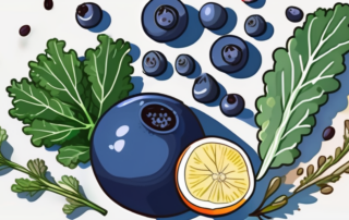 Various types of superfoods such as blueberries