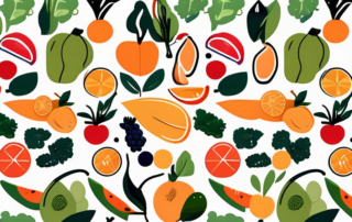 Various colorful fruits and vegetables