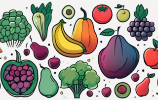 Various colorful fruits and vegetables