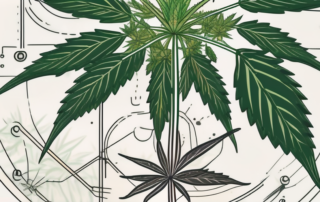 A cannabis plant with a focus on its seeds