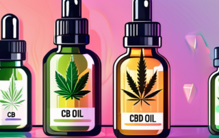 Several different cbd oil bottles