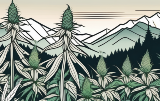 Various cannabis plant varieties flourishing in a picturesque german landscape