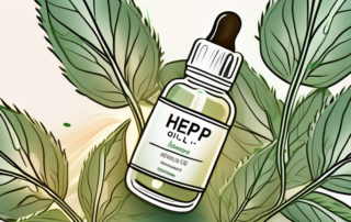 A hemp oil bottle with a dropper