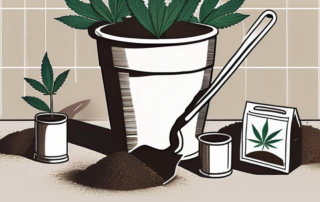 A few marijuana seeds being planted in a pot filled with soil