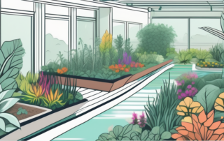 A vibrant and lush garden thriving on a flood table setup