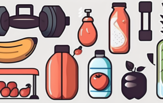 Various gym equipment like dumbbells