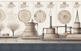 A timeline showcasing various stages of paper development