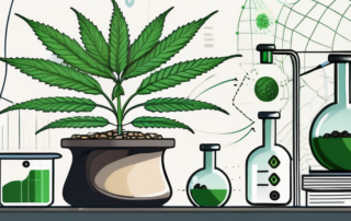 A hemp plant with its seeds highlighted