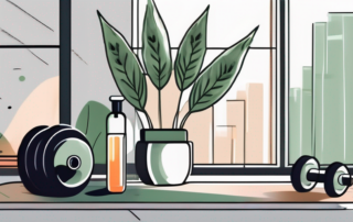 A gym setting with various sports equipment like dumbbells