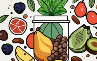 A hemp protein powder container with a question mark above it