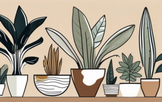 A variety of houseplants showing signs of over-fertilization