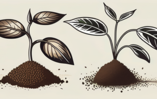 A sequence showing the germination process of a hemp seed