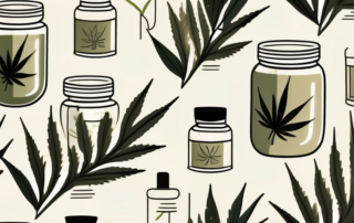 A hemp cream jar with a hemp leaf on it