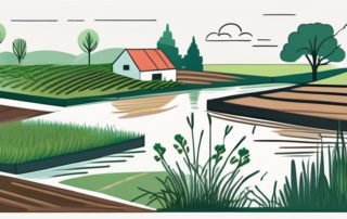 A farmland with various measures against over-fertilization