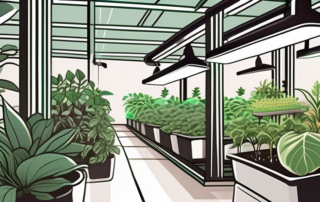 A variety of secret jardin led grow lights hanging over lush