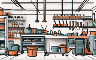 A bustling bode shop filled with various items such as tools