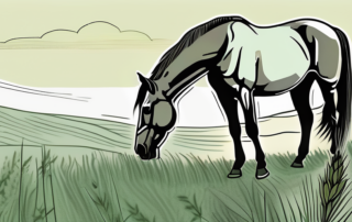 A horse peacefully grazing in a field