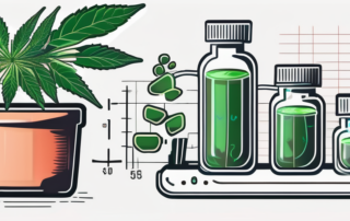 A medical cannabis plant with a pill bottle