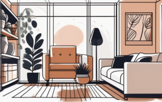 An indoor environment showcasing various elements like a comfy chair