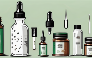 A dropper bottle with cbd oil