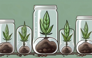 A few cannabis seeds in a moist environment