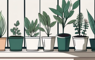 Several plant cuttings in different stages of growth