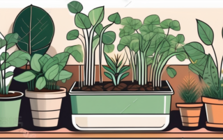 An ultimate seedling box filled with a variety of growing plants