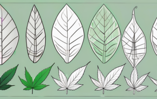 A step-by-step process of drawing a cannabis leaf