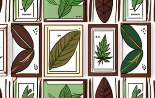 Various types of chocolate bars infused with hemp leaves