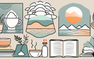 Seven different calming elements such as a serene beach