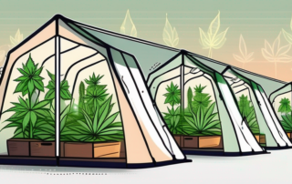 Several high-quality weed tents in a row