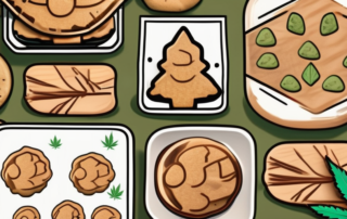 A variety of appetizing cookies infused with cannabis leaves