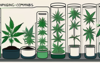 A variety of autoflowering cannabis plants at different stages of growth