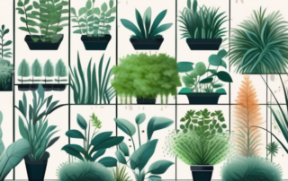 A variety of plants densely arranged in a square meter plot