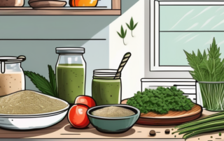 Various healthy foods like smoothies