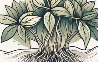 A healthy plant with visible roots