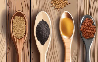 Various foods rich in alpha-linolensäure (alpha-linolenic acid) such as flaxseeds