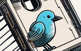A twitter bird icon interacting with a symbolic padlock